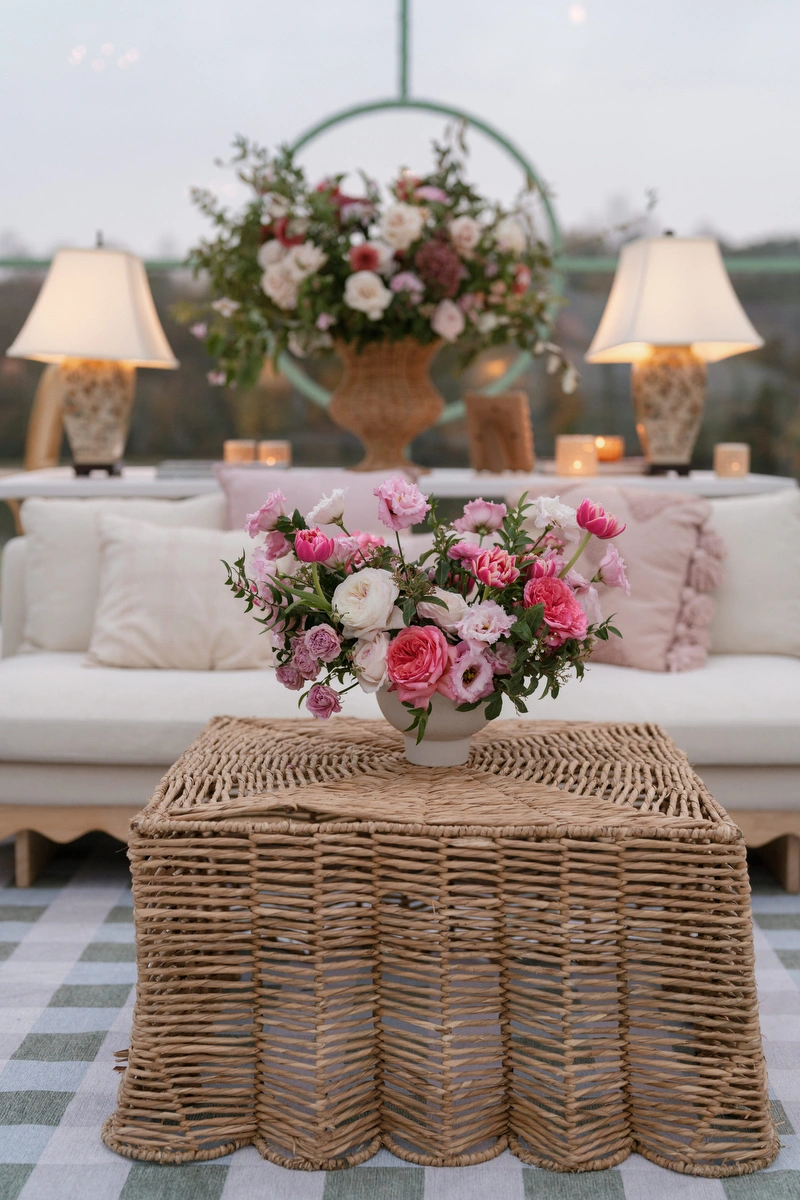 Lounge Area with Seagrass Coffee Table