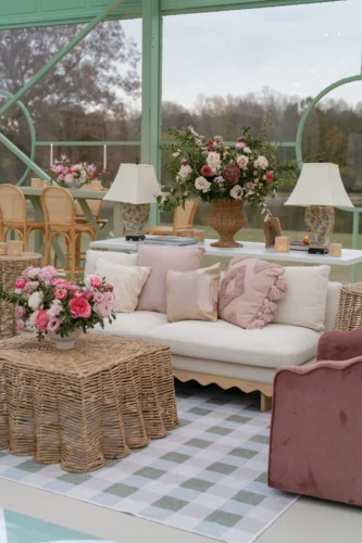 Lounge Area with Caned Daybed