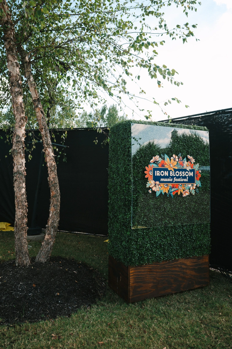 Iron Blossom Music Festival Sign