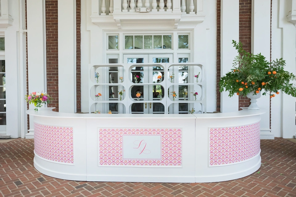 custom bar with wallpaper insert