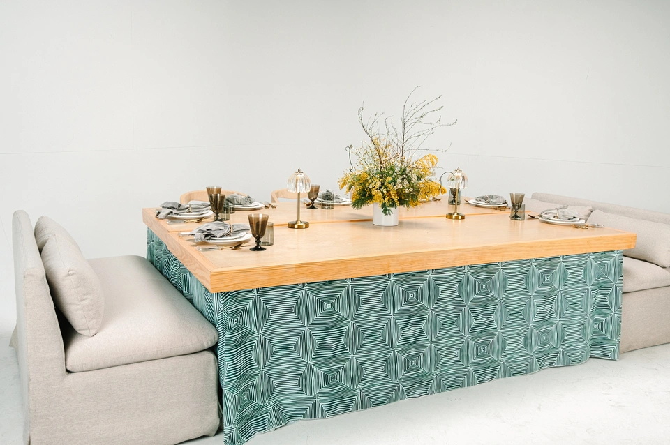 double wood table topper