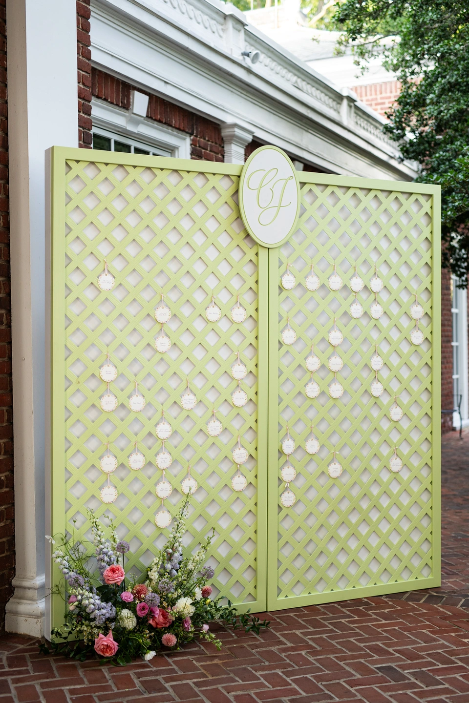 green lattice wall