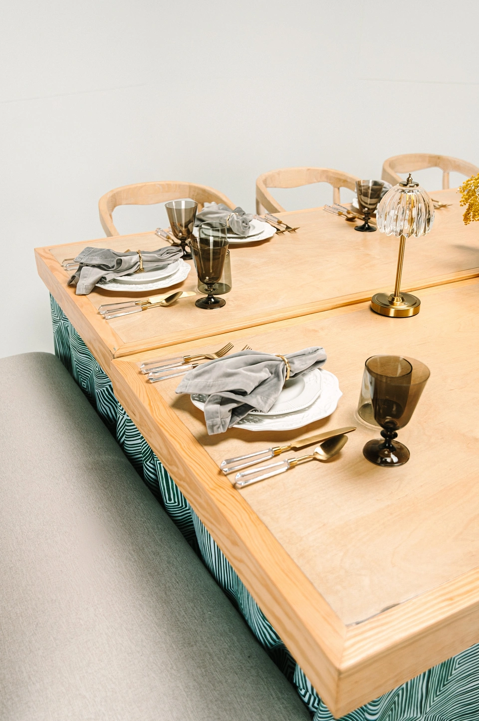 double wood table topper